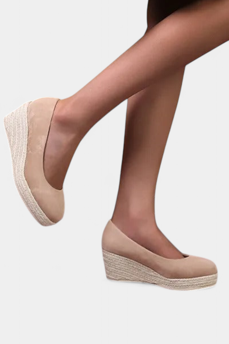 Laupa Zapatos de Plataforma con Suela Trenzada Estilo Espadrille