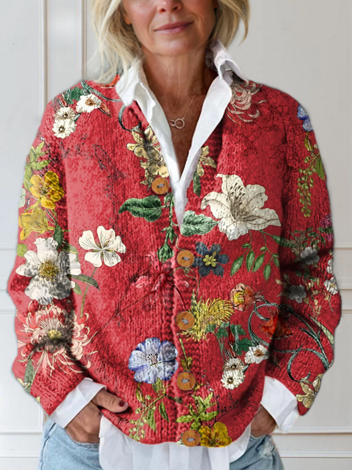 SYLVIA - FLORAL CARDIGAN SWEATER