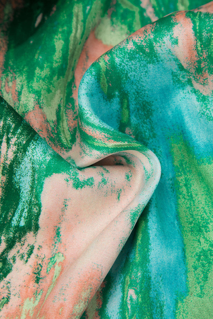 Inna Pantalones Rectos de Cintura Alta con Estampado de Mármol