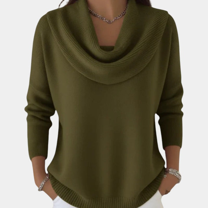 Lola | Jersey de Punto con Cuello Drapeado