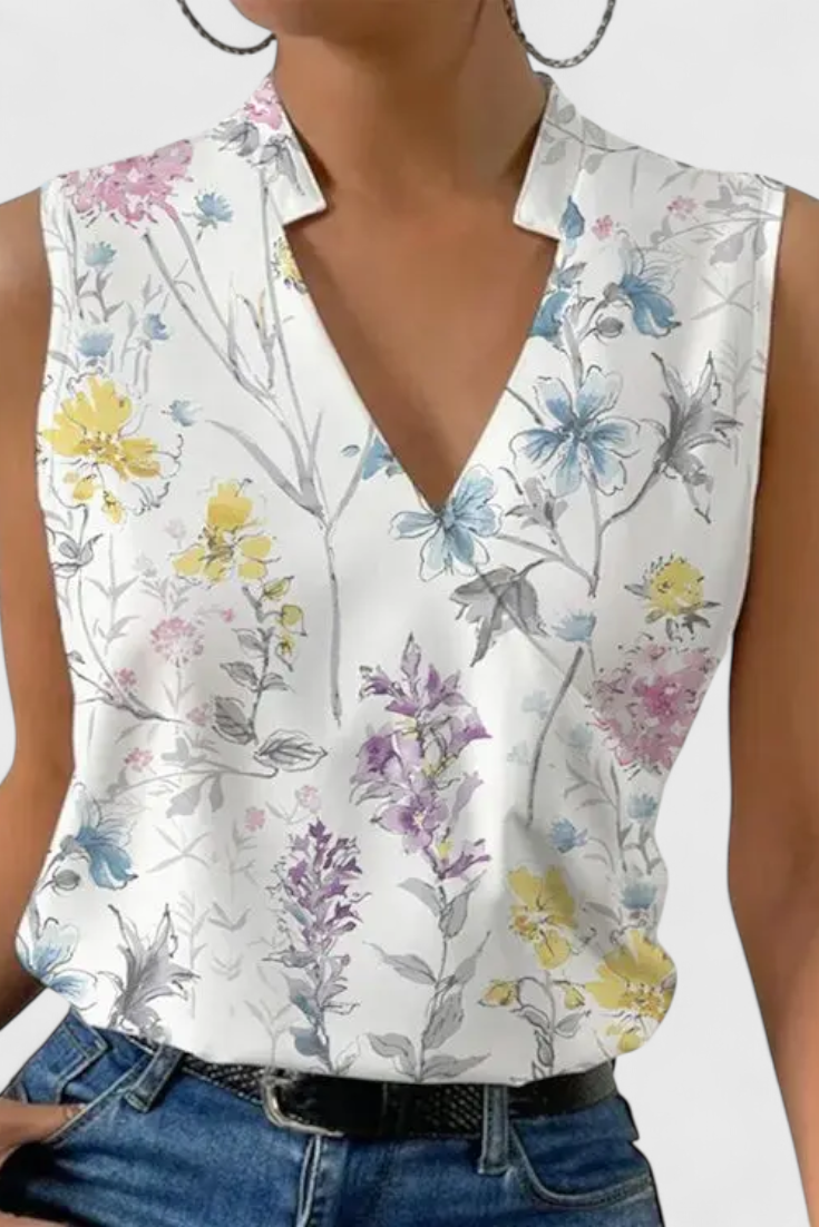 Yariela Top Suave de Verano con Escote en V