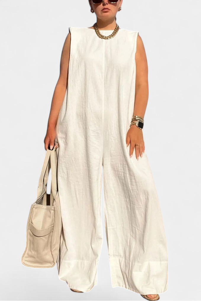 Airla Mono Oversize sin Mangas de Pierna Ancha