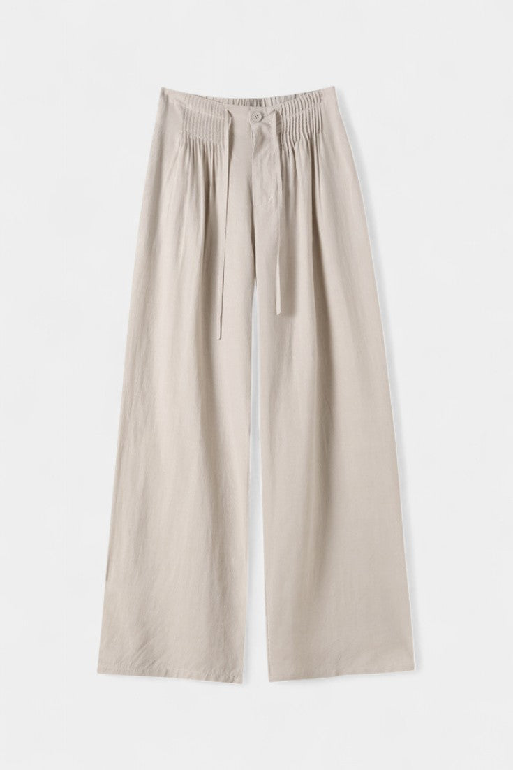 Ilyana Pantalones de Cintura Alta y Pierna Ancha