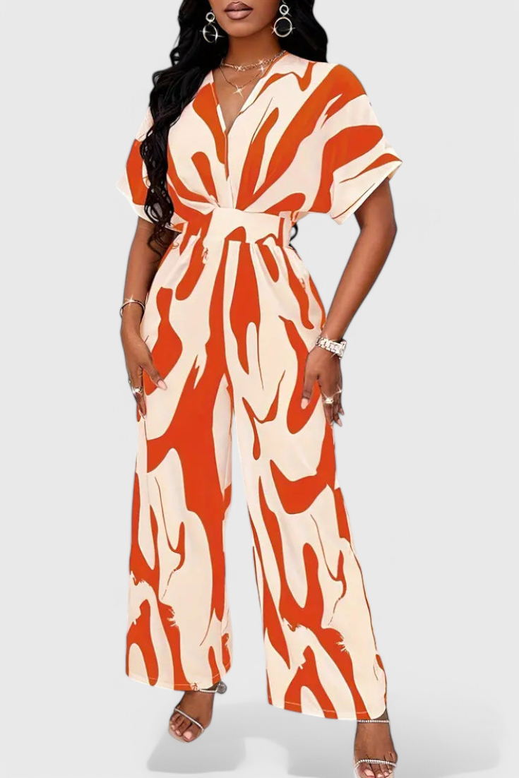 Zahara Mono Abstracto con Cintura Ajustada