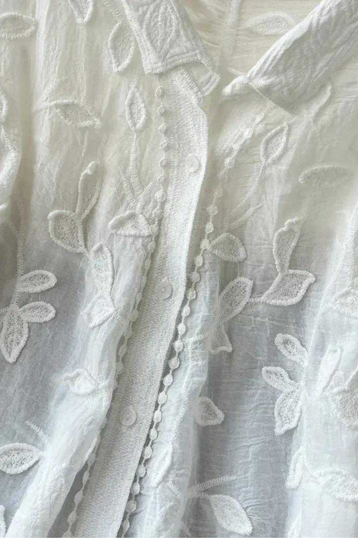 Prairie Camisa de Encaje Bordado