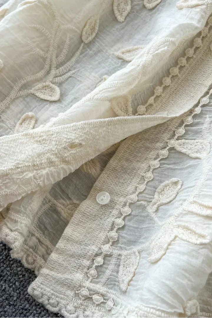 Prairie Camisa de Encaje Bordado