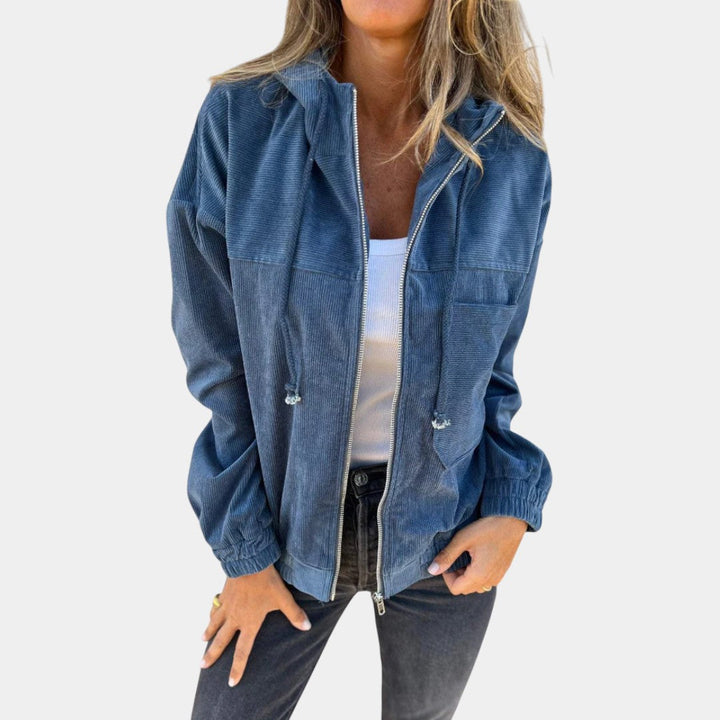 Ella | Chaqueta de pana con capucha y cremallera