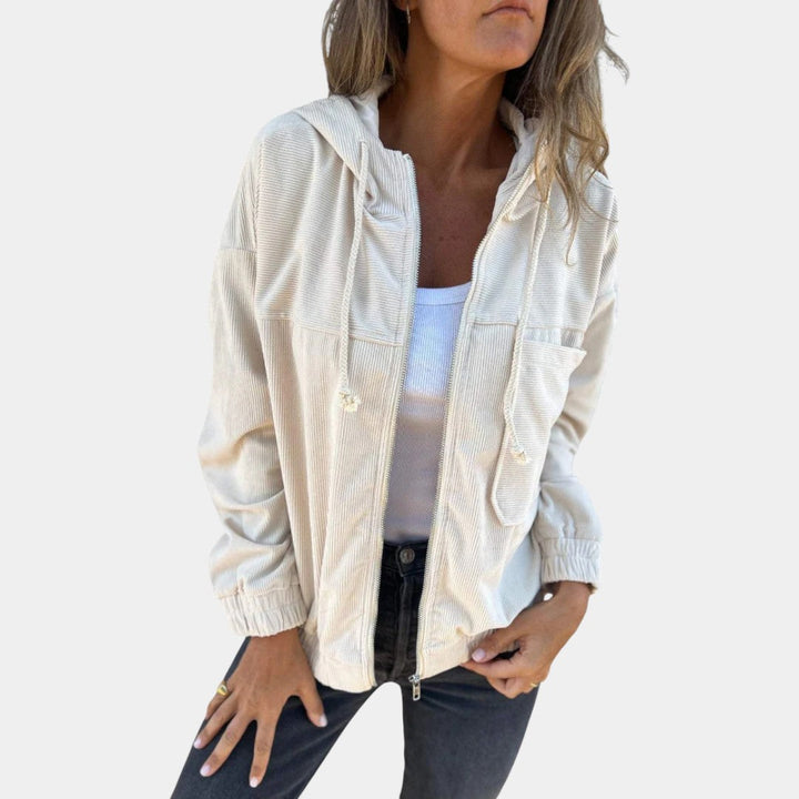 Ella | Chaqueta de pana con capucha y cremallera