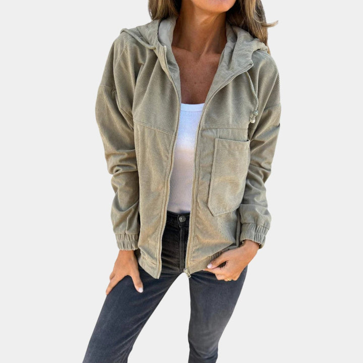 Ella | Chaqueta de pana con capucha y cremallera