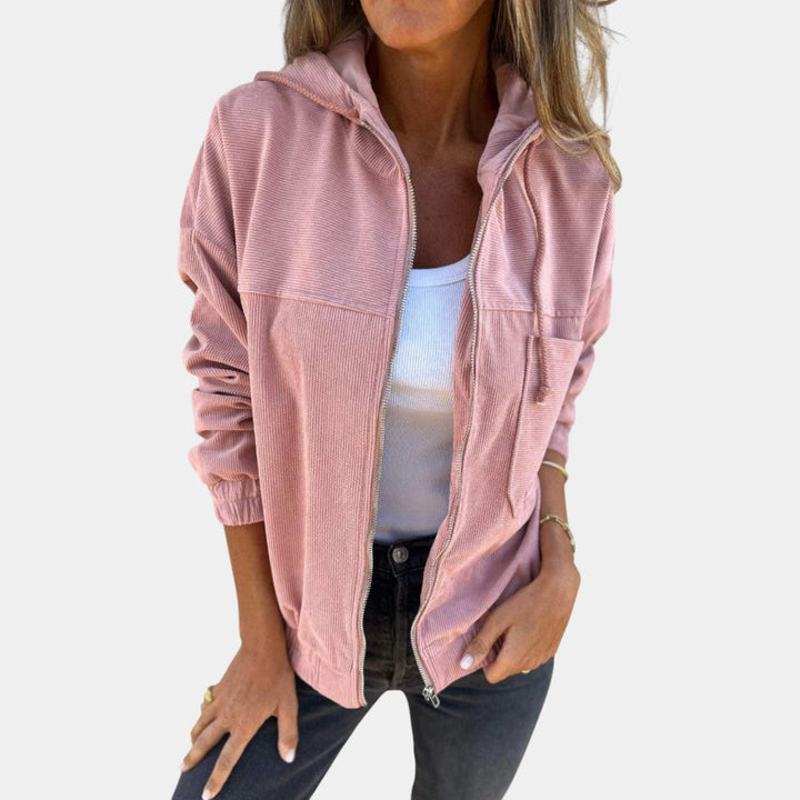 Ella | Chaqueta de pana con capucha y cremallera