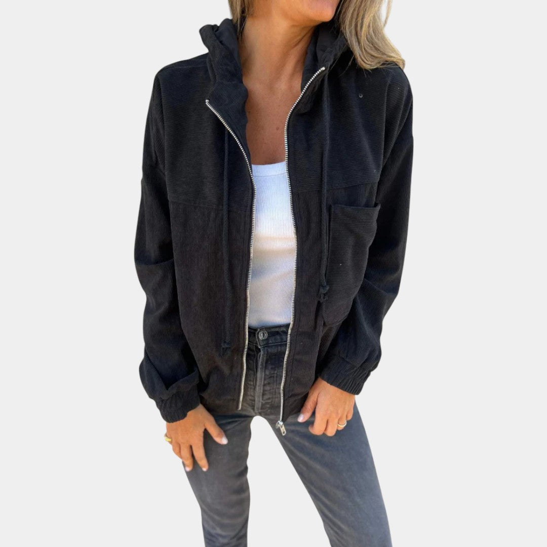 Ella | Chaqueta de pana con capucha y cremallera