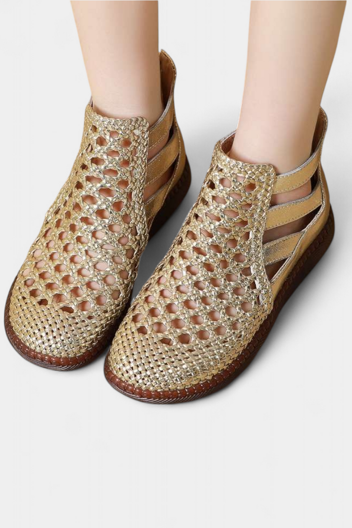 Alica Sandalias Trenzadas con Diseño Calado y Suela Flexible